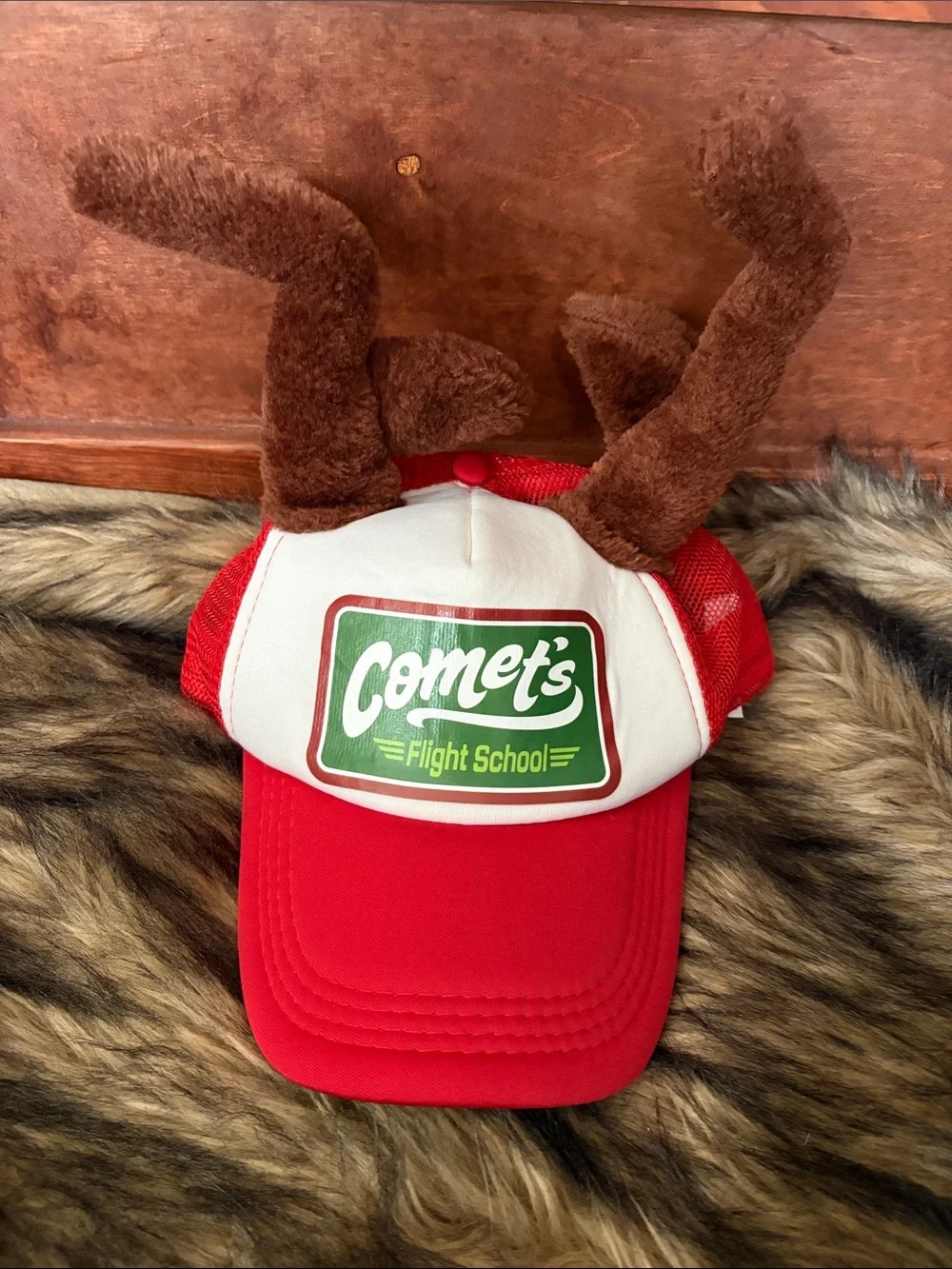 Amscan Hat Kid’s Red White Brown Comet's Flight School Antlers Adjustable
